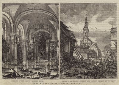 Flommen i Buda-Pesth, Ungarn av Henry William Brewer