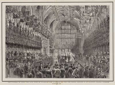 Begravelsen til HRH den avdøde hertugen av Clarence og Avondale, KG, KP, begravelsestjenesten i St George's Chapel, Windsor, 20. januar av Henry William Brewer