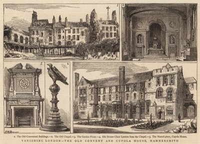 Vanishing London, Old Convent and Cupola House, Hammersmith av Henry William Brewer