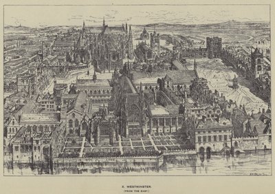 Westminster, fra øst av Henry William Brewer