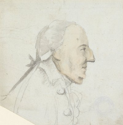 En mann med stor nese: profil mot høyre, hode og skuldre av Henry William Bunbury