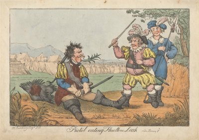 Pistol spiser Fluellens lekkasje - "Henry V" av Henry William Bunbury