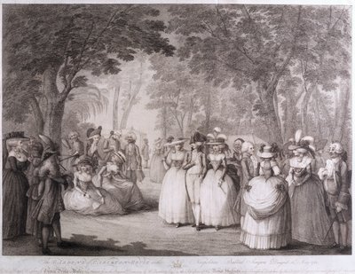 The Gardens of Carlton House with Napolitan Ballad Singers, gravert av William Dickinson (1746-1823), 1784 av Henry William Bunbury
