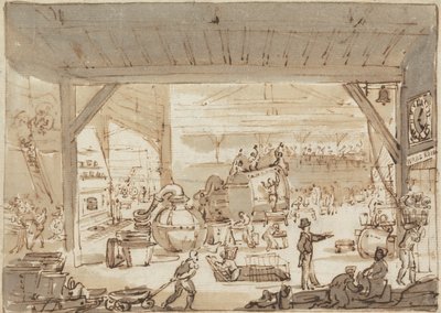 Interiør i en Coppersmith's, Shoe Lane av Henry William Burgess