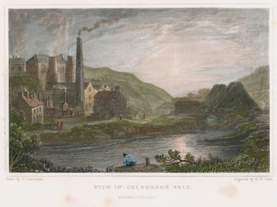 Masovner for produksjon av jern i Coalbrookdale, Shropshire, c1830 av Henry Winsor Bond