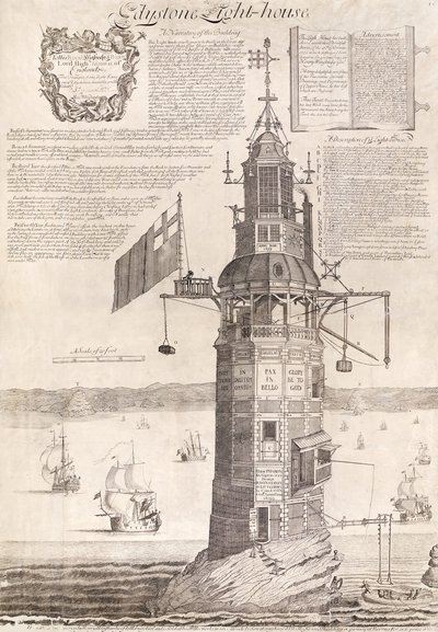 Eddystone fyrtårn, pub. C1762 av Henry Winstanley