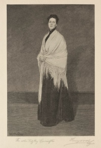 Dame med sjal. av Henry Wolf