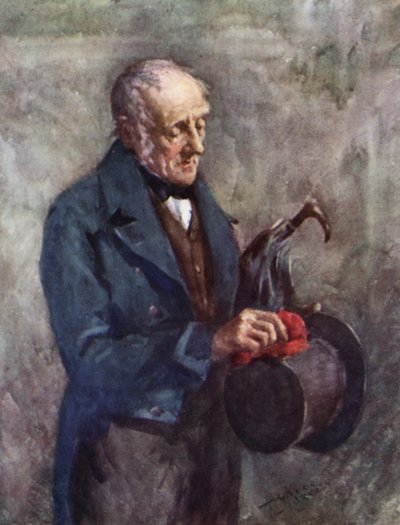 Annals of the Parish: Forberedelse til Kirken (farge litho) av Henry Wright Kerr