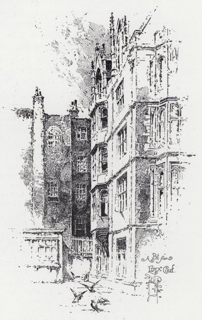 Litt fra Essex Court (gravering) av Herbert (after) Railton