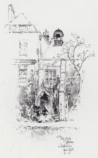 Et pip fra hagen, Staple Inn (gravering) av Herbert (after) Railton