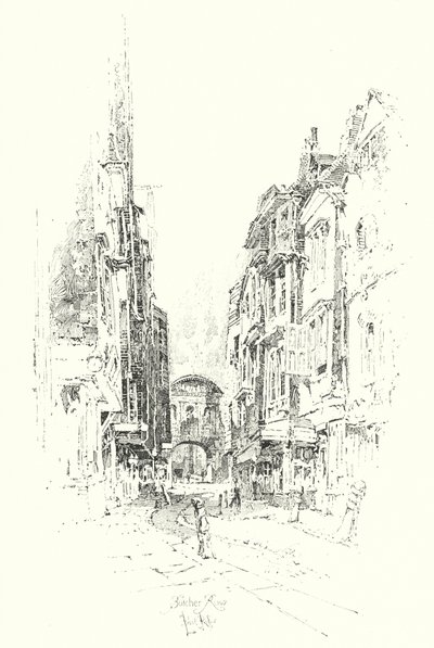 Butcher Row, London (litho) av Herbert (after) Railton