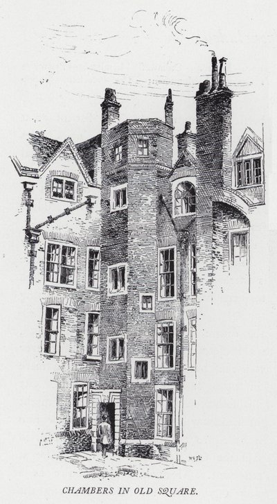 Chambers in Old Square (gravering) av Herbert (after) Railton