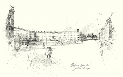 Finsbury Square, fra Artillery Place, London av Herbert (after) Railton