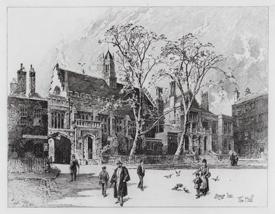 Grey's Inn (gravering) av Herbert (after) Railton