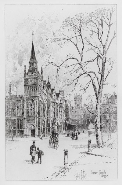 Inner Temple Library (gravering) av Herbert (after) Railton