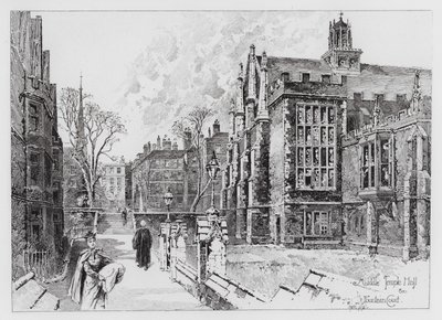 Middle Temple Hall and Fountain Court (gravering) av Herbert (after) Railton