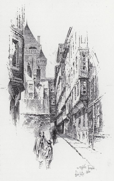 Middle Temple Lane (gravering) av Herbert (after) Railton