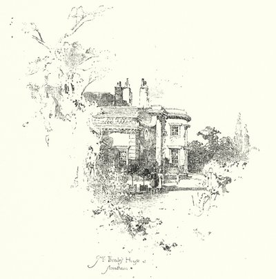 Mrs Thrales hus, Streatham (litho) av Herbert (after) Railton