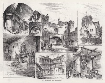 Old Islington og Clerkenwell (gravering) av Herbert (after) Railton