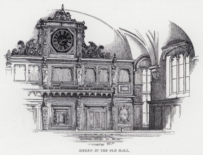 Skjerm i den gamle salen (gravering) av Herbert (after) Railton