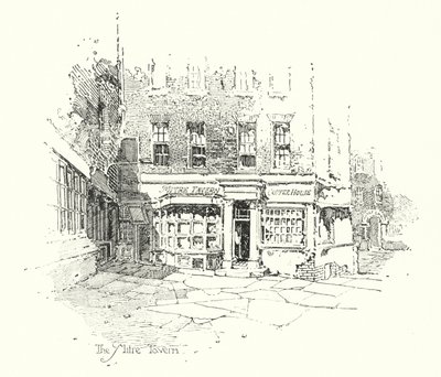 The Mitre Tavern, London (litho) av Herbert (after) Railton