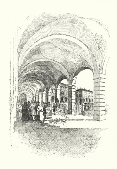 Piazza, Covent Garden, London av Herbert (after) Railton