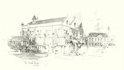 Temple Church, London, i 1761 (litho) av Herbert (after) Railton