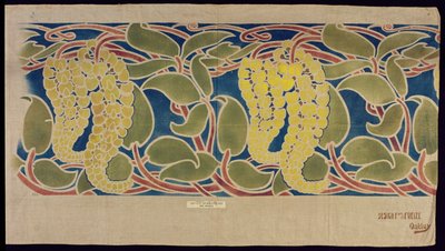 Stensilert tekstilprøve, ca. 1896 av Herbert C. Oakley