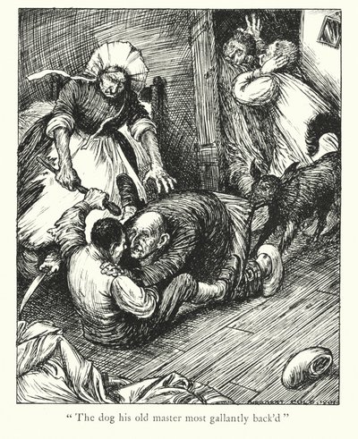 Ingoldsby-legender: Bagmannens hund (litografi) av Herbert Cole