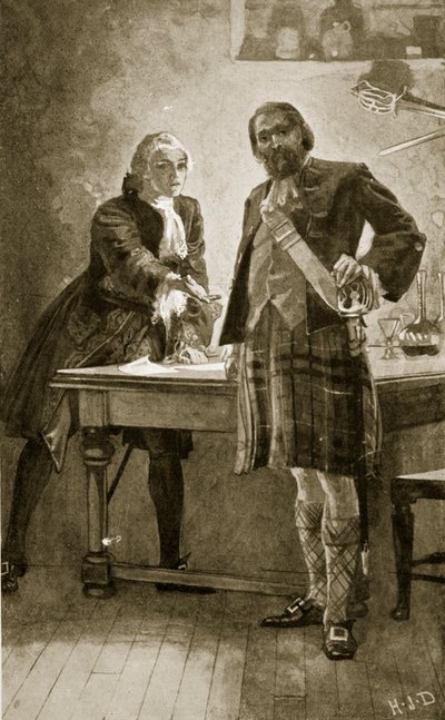 Prins Charles appellerer til Cameron av Lochiel, illustrasjon fra 