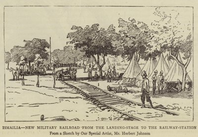 Ismailia, New Military Railroad fra landingsstadiet til jernbanestasjonen av Herbert Johnson