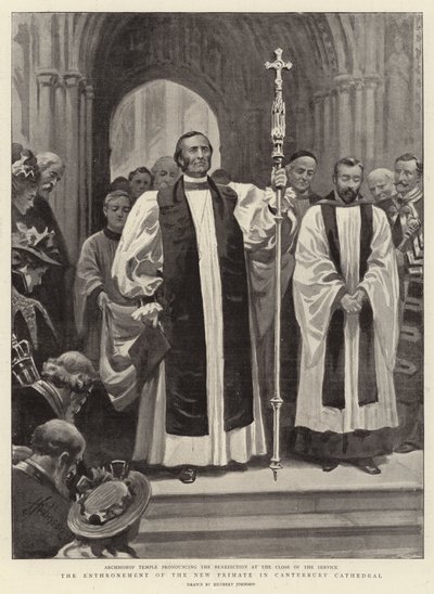 Troneringen av den nye primaten i Canterbury katedral av Herbert Johnson