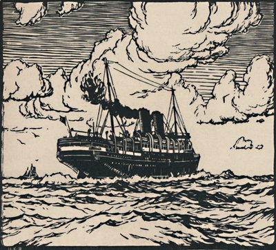 Steamer at Sea, 1919 av Herbert Kerr Rooke