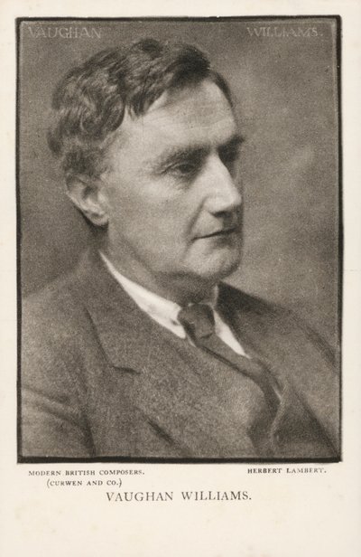 Ralph Vaughan Williams , musikalsk komponist (s/hvitt bilde) av Herbert Lambert