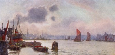 Lavender Wharf (farge litho) av Herbert Menzies (after) Marshall