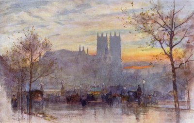 Lys etter regn (farge litho) av Herbert Menzies (after) Marshall