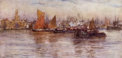 Limehouse Reach (farge litho) av Herbert Menzies (after) Marshall