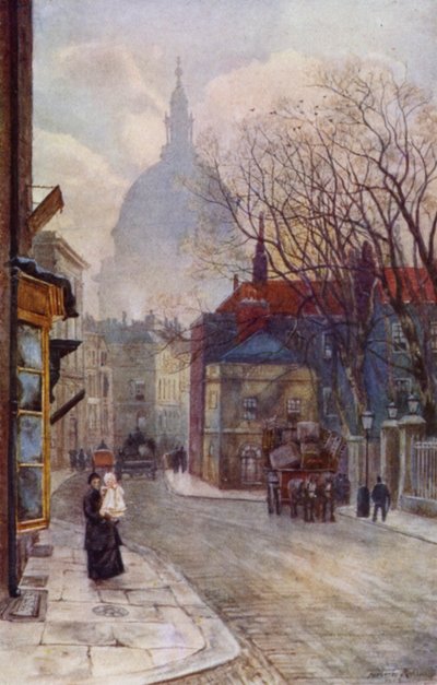 Little Britain, Aldersgate Street (farge litho) av Herbert Menzies (after) Marshall
