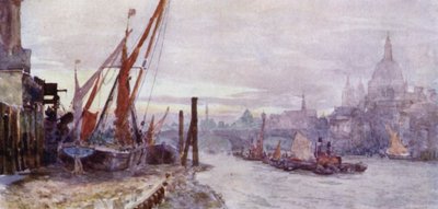 Forstranden ved Southwark (farge litho) av Herbert Menzies (after) Marshall