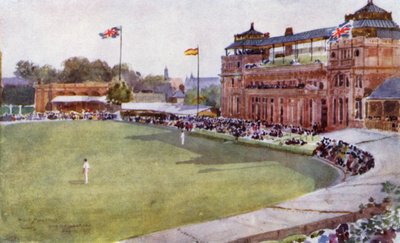 Paviljongen hos 'Lord's' (litho-farge) av Herbert Menzies (after) Marshall