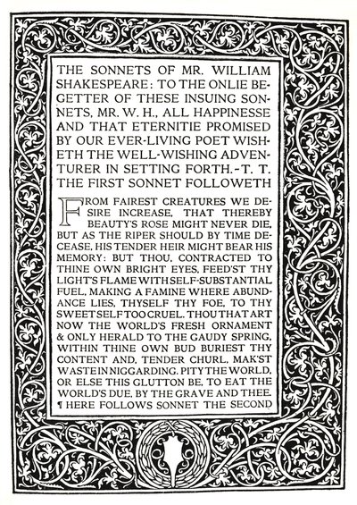 Riccardi Press: Side fra Sonnets of Shakespeare, ca. 1914 av Herbert Percy Horne