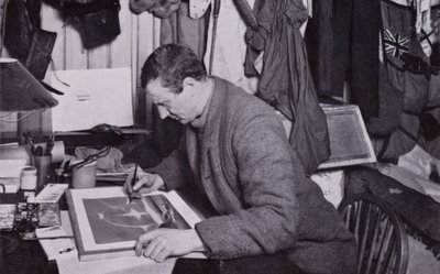 "Til Wilson, som kunstner, var det kompensasjoner" (s/hvitt-bilde) av Herbert Ponting