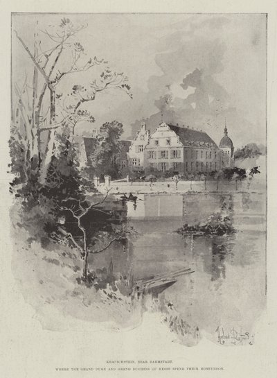 Kranichstein, nær Darmstadt, hvor storhertugen og storhertuginnen av Hessen tilbringer bryllupsreisen av Herbert Railton
