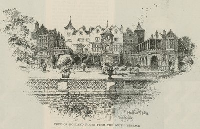 Utsikt over Holland House fra sørterrassen av Herbert Railton