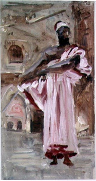 A Moor in a Crimson-edged Robe av Hercules Brabazon Brabazon