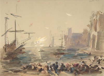 Seascape recto, ubeskrivelig skisse verso, 1840-1906. av Hercules Brabazon Brabazon