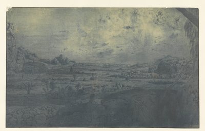Fjelldal med inngjerdede felt av Hercules Segers
