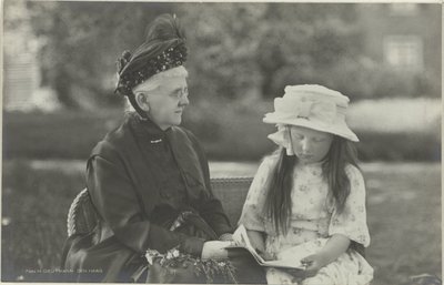 Portrett av Emma, ​​dronningregent av Nederland, og Juliana, dronning av Nederland av Herman Deutmann