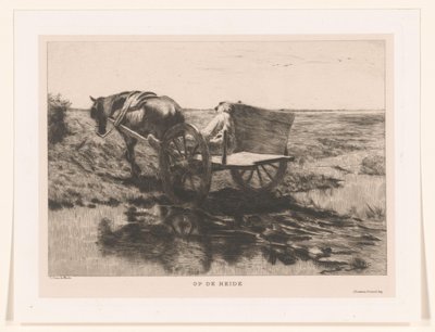Hestevogn på heia På heia (tittel på objekt) av Herman Johannes van der Weele