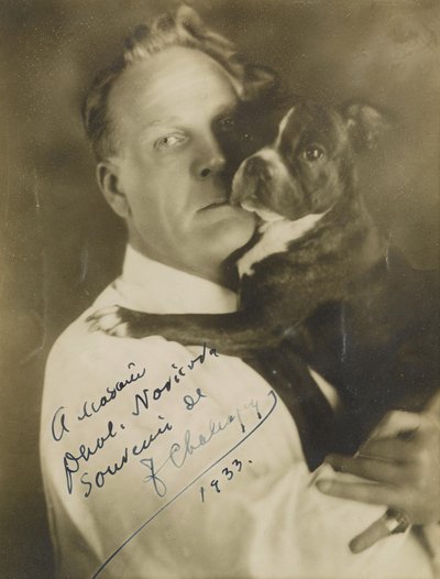 Portrett av sangeren Feodor Ivanovich Chaliapin 1873-1938, ca. 1930. av Herman Mishkin